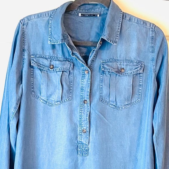 Abercrombie & Fitch Long Shirt Women Denim Blue S - Picture 2 of 10